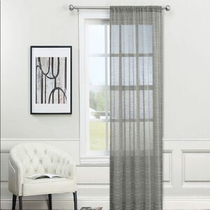 Castor Sheer Rod Pocket Curtain Panel By Nefeli, 84" x 52"